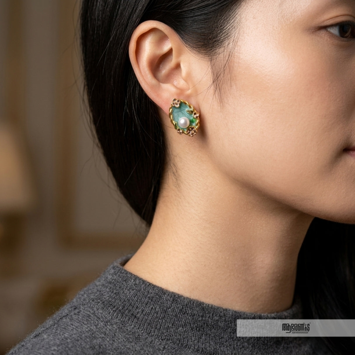 Turquoise Enamel Korean Studs