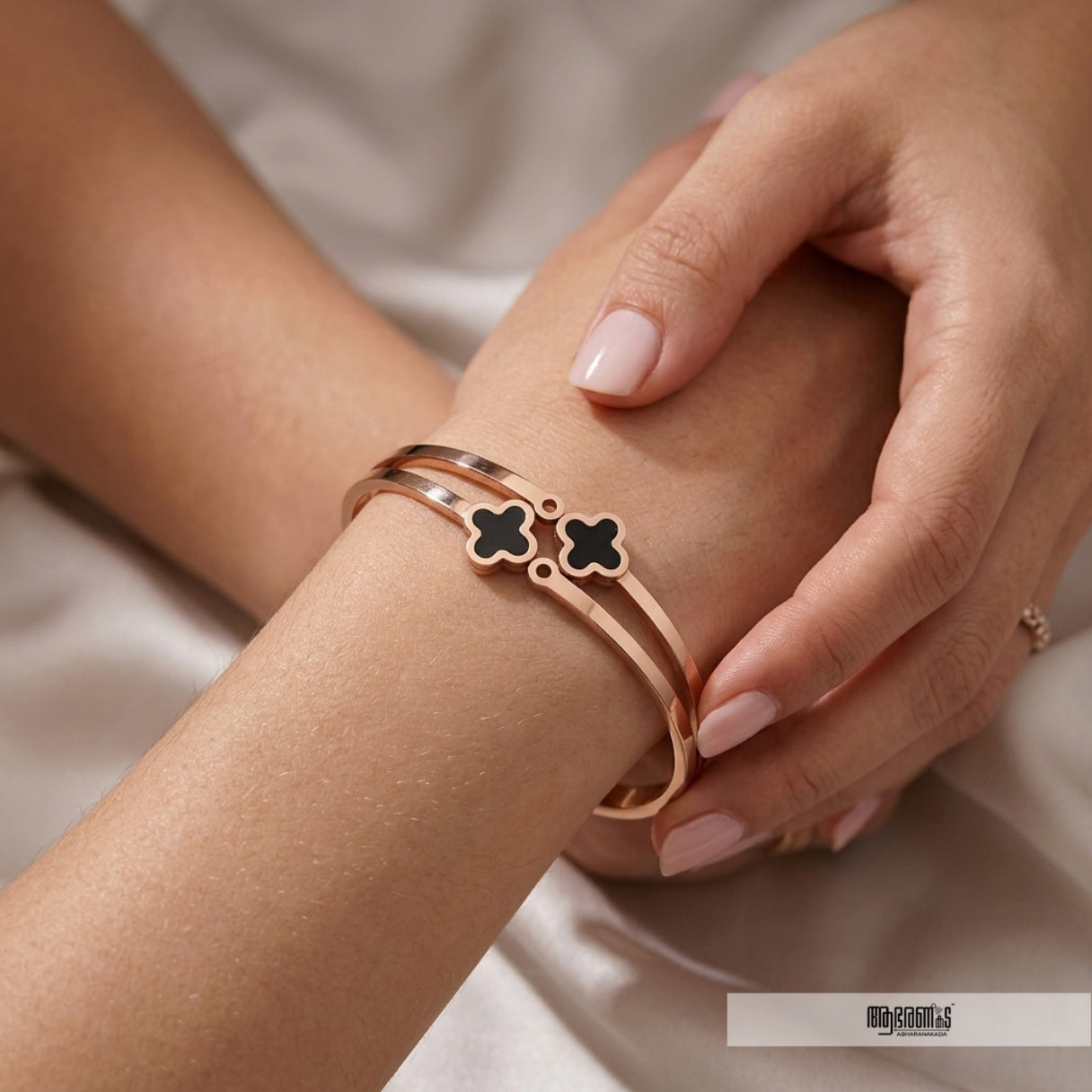 Black Clover Anti Tarnish Bangle Bracelet