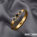 Triple Clover Anti Tarnish Bangle Bracelet