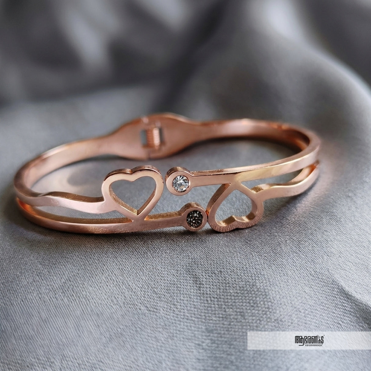 Inverted Hearts Anti Tarnish Bangle Bracelet