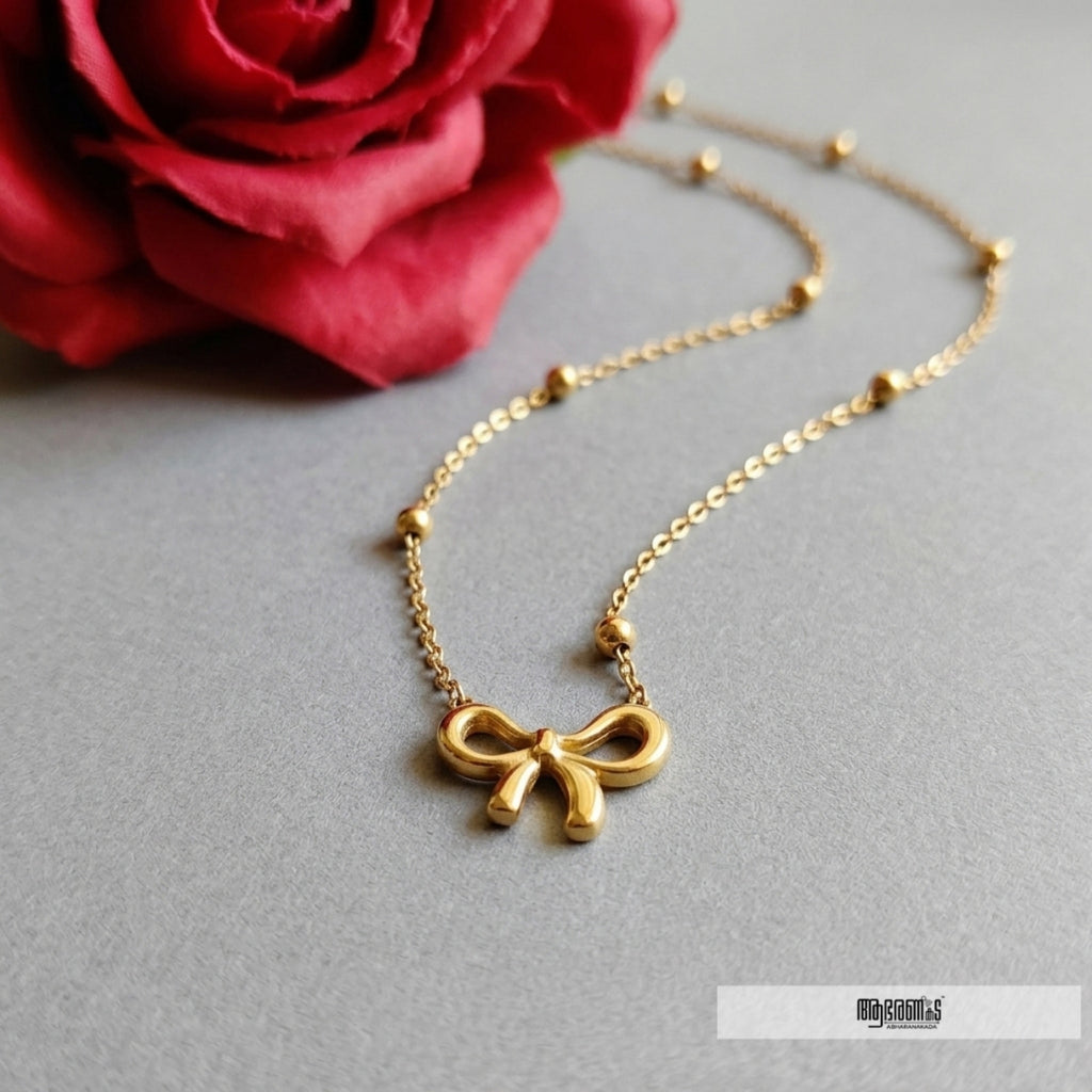 Ribbon Bow Pendant Necklace