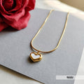 White Enamel Heart Necklace