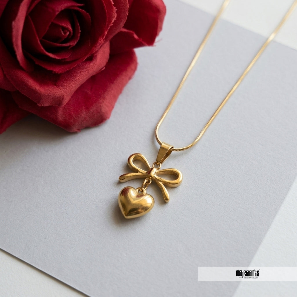 Bow Tie Heart Necklace