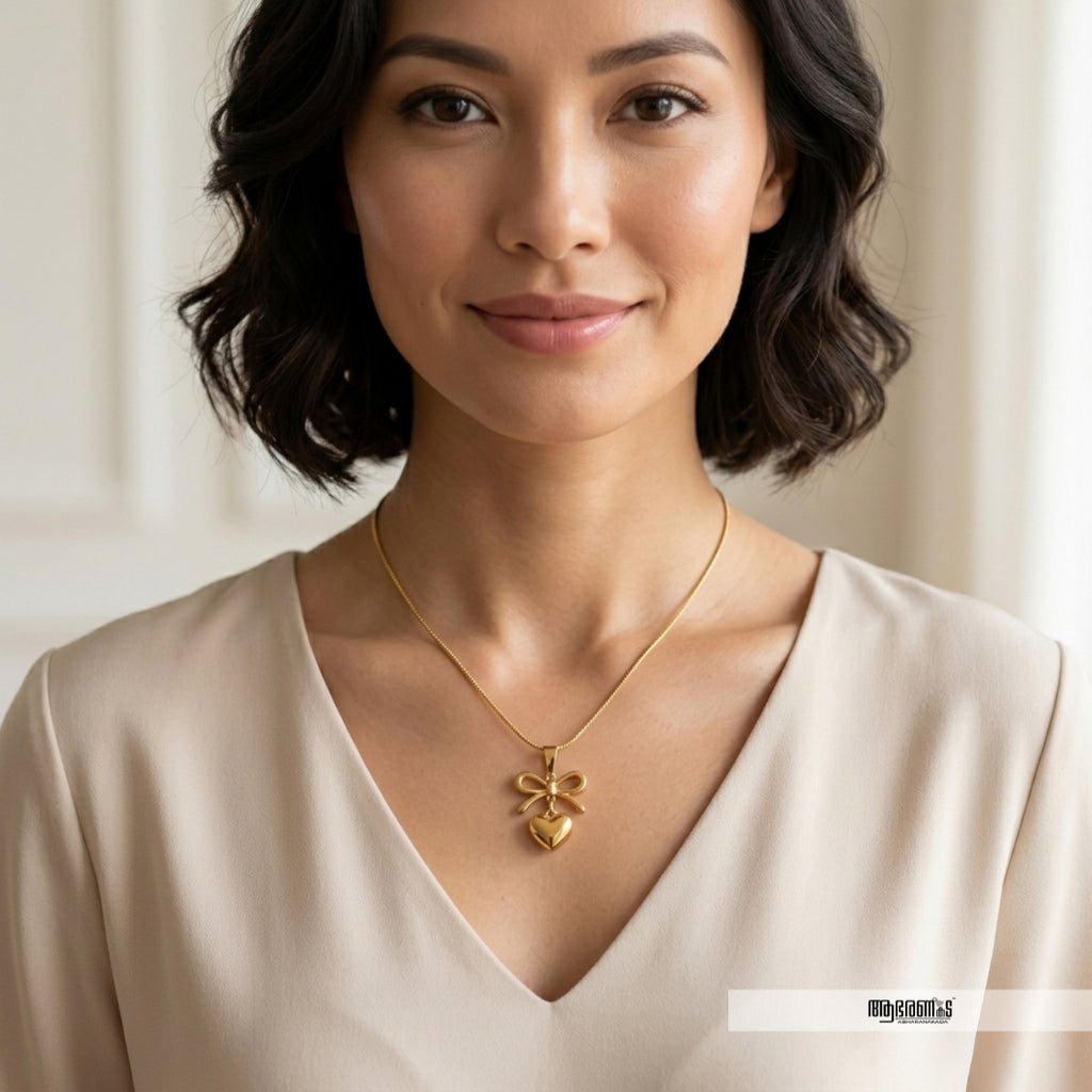 Bow Tie Heart Necklace