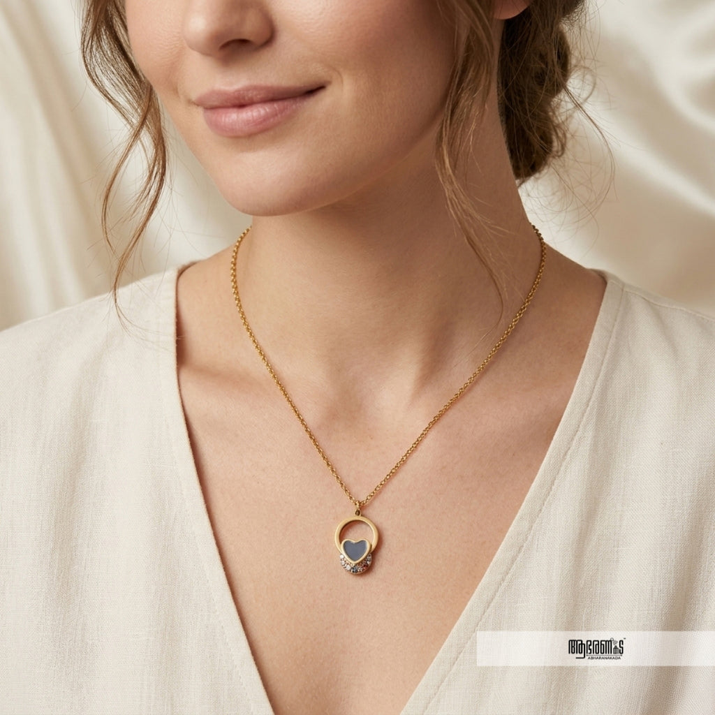 Heart in a Ring Pendant Necklace