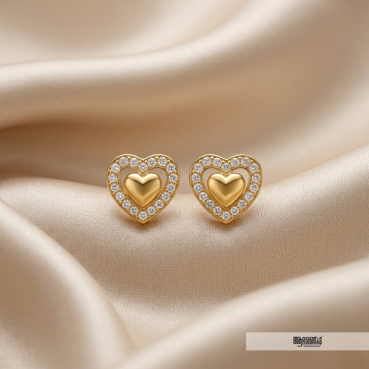 Stone studded Heart Anti Tarnish Studs