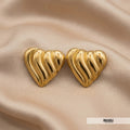 Heart Anti Tarnish Gold Replica Studs