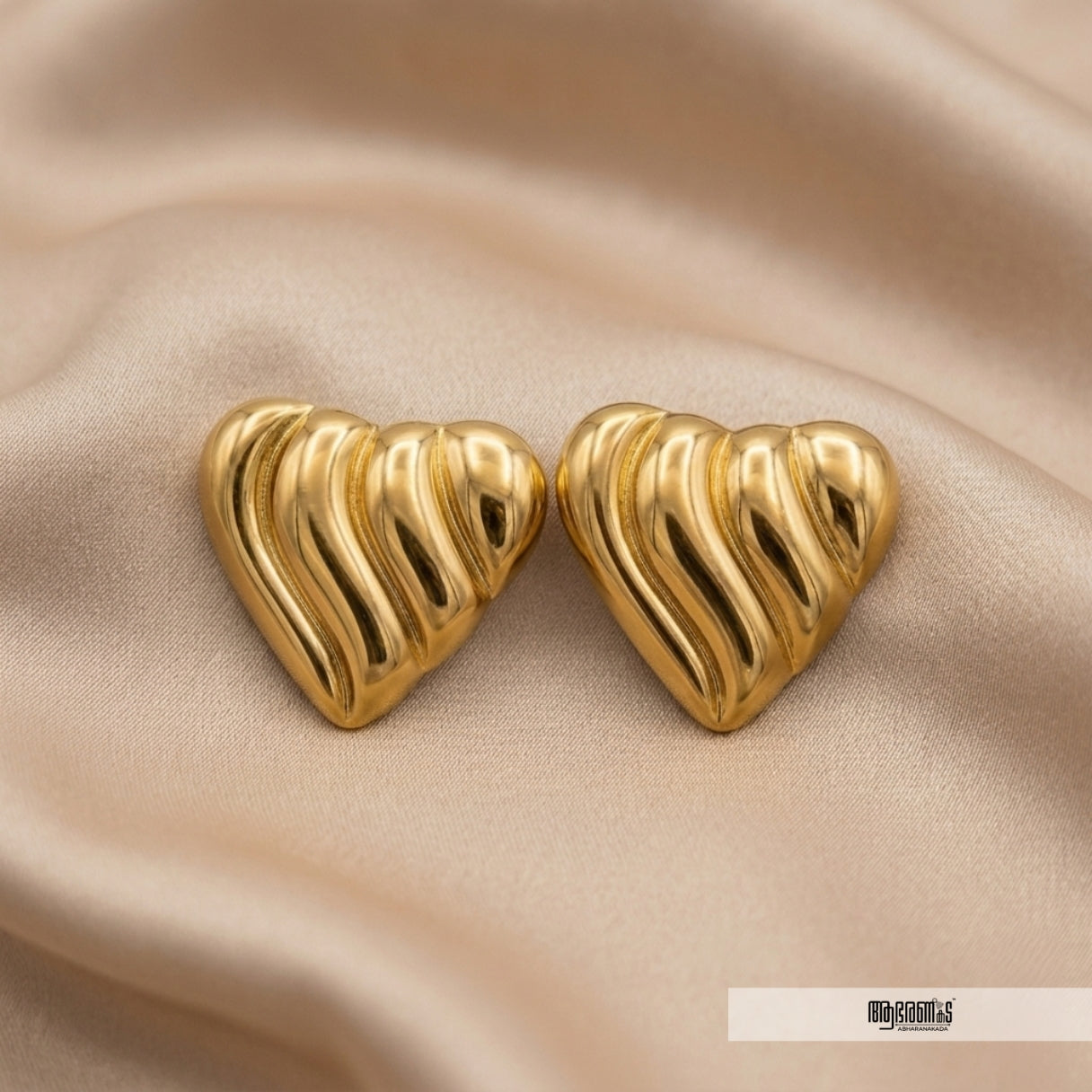 Heart Anti Tarnish Gold Replica Studs
