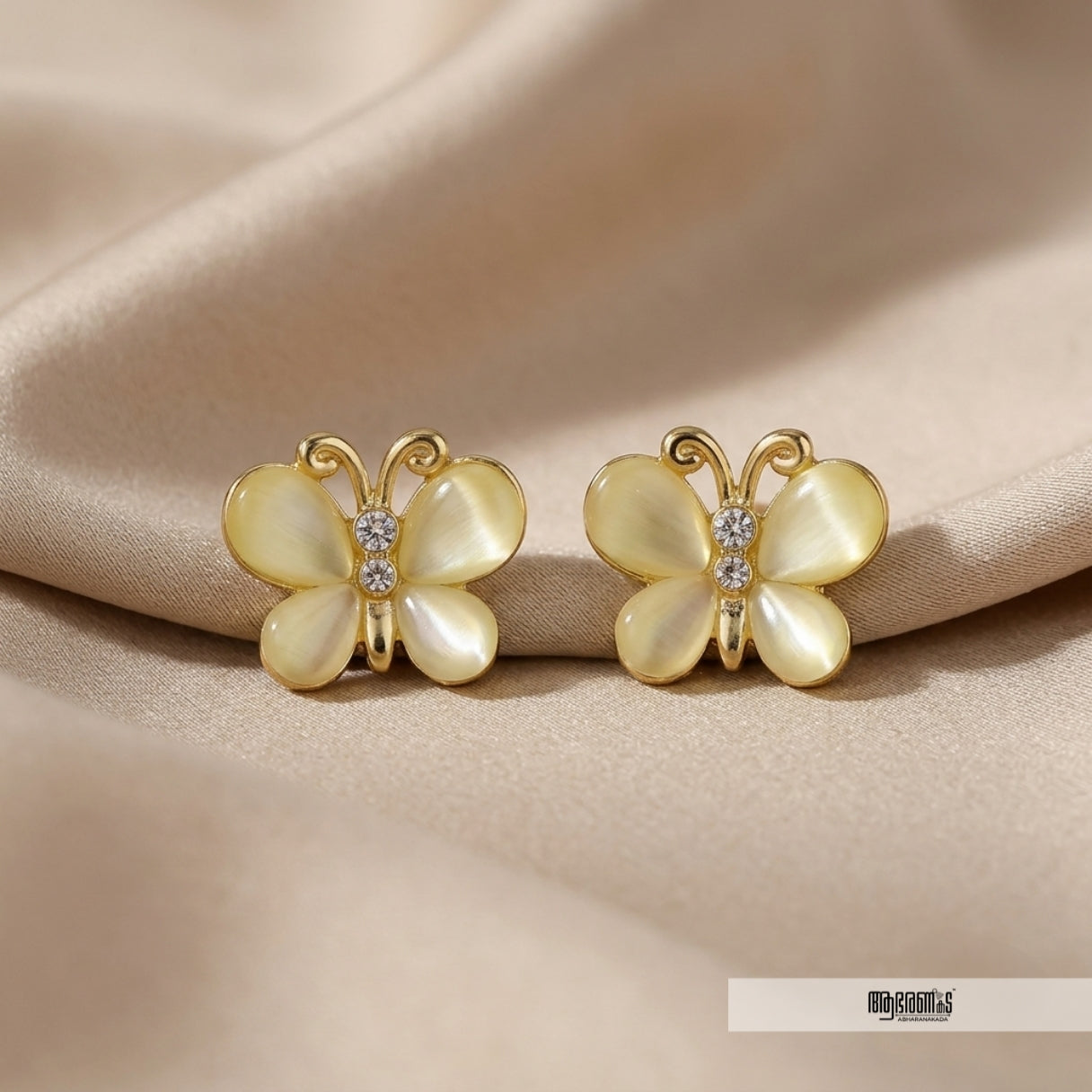 Butterfly Golden Matte Anti Tarnish Studs