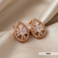 Leaf like Rose Gold Studs