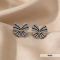 Bow Tie Rhodium Studs